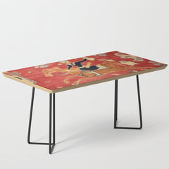 17th Century Isfahan Persian Animal Rug Print Coffee Table