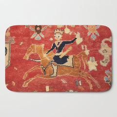 17th Century Isfahan Persian Animal Rug Print Bath Mat