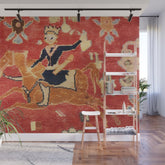 17th Century Isfahan Persian Animal Rug Print Wall Mural
