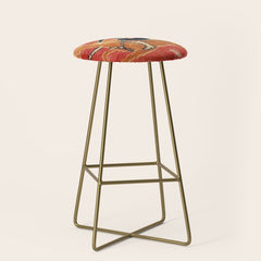 17th Century Isfahan Persian Animal Rug Print Stool