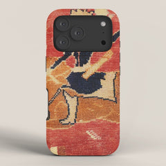 17th Century Isfahan Persian Animal Rug Print iPhone Case