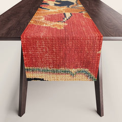 17th Century Isfahan Persian Animal Rug Print Table Runner