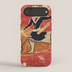 17th Century Isfahan Persian Animal Rug Print iPhone Case