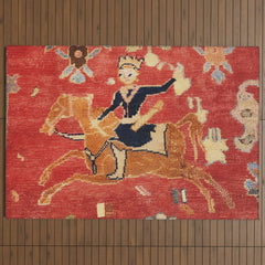 17th Century Isfahan Persian Animal Rug Print Outdoor Rug