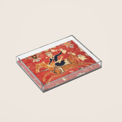 17th Century Isfahan Persian Animal Rug Print Acrylic Tray