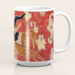 17th Century Isfahan Persian Animal Rug Print Coffee Mug