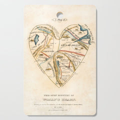 "A Map of the Open Country of a Woman's Heart" by D. W. Kellogg (c. 1833-1842) Cutting Board