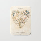 "A Map of the Open Country of a Woman's Heart" by D. W. Kellogg (c. 1833-1842) Bath Mat