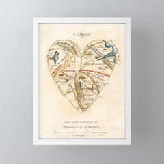 "A Map of the Open Country of a Woman's Heart" by D. W. Kellogg (c. 1833-1842) Mini Art Print