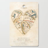 "A Map of the Open Country of a Woman's Heart" by D. W. Kellogg (c. 1833-1842) Cutting Board