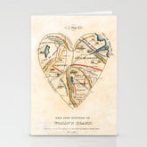 "A Map of the Open Country of a Woman's Heart" by D. W. Kellogg (c. 1833-1842) Stationery Card