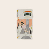 A lady at her toilette listens to music by the side of a palace water casca Indian Miniature Painting Bath Towel