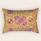 19th Century Uzbekistan Suzani with Gold Background Rectangular Pillow
