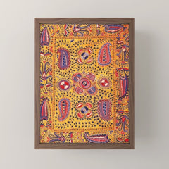 19th Century Uzbekistan Suzani with Gold Background Mini Art Print