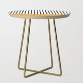 (White Background) Mid Century Modern Minimalist Rothko Inspired Color Field With Lines Geometric Style Side Table