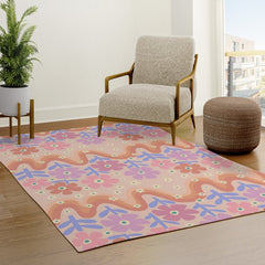 70s Retro Floral vibe Rug