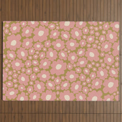 70������s Retro Floral Outdoor Rug