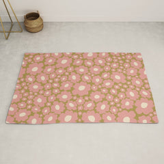 70������s Retro Floral Rug