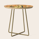 70s, Orange California poppies, mid century, 70s retro, flowers Side Table