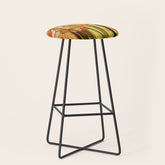 70s, Orange California poppies, mid century, 70s retro, flowers Stool