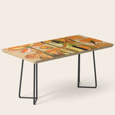 70s, Orange California poppies, mid century, 70s retro, flowers Coffee Table