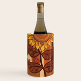 70s, Sunflower, retro, rainbow, warm colors, 60s, boho Wine Chiller