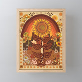 70s, Sunflower, retro, rainbow, warm colors, 60s, boho Mini Art Print