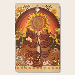 70s, Sunflower, retro, rainbow, warm colors, 60s, boho Cutting Board