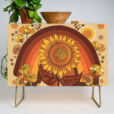 70s, Sunflower, retro, rainbow, warm colors, 60s, boho Credenza
