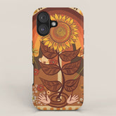 70s, Sunflower, retro, rainbow, warm colors, 60s, boho iPhone Case