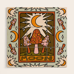 18. Moon Tarot Mushroom Wood Wall Art
