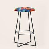 70s rainbow flowers sunset colors Stool