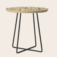 1970s Colors Mid Century Modern Geometric Pattern Side Table