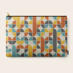 1970s Colors Mid Century Modern Geometric Pattern Carry All Pouch