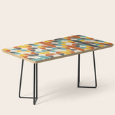 1970s Colors Mid Century Modern Geometric Pattern Coffee Table