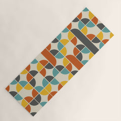 1970s Colors Mid Century Modern Geometric Pattern Yoga Mat