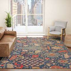17th Century Persian Rug Print with Animals Rug