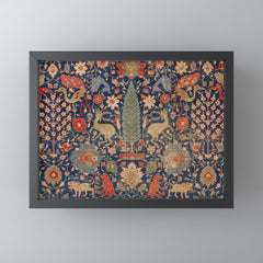 17th Century Persian Rug Print with Animals Mini Art Print