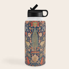 17th Century Persian Rug Print with Animals Water Bottle