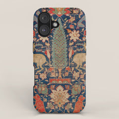 17th Century Persian Rug Print with Animals iPhone Case