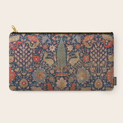 17th Century Persian Rug Print with Animals Carry All Pouch