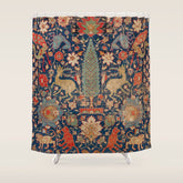 17th Century Persian Rug Print with Animals Shower Curtain