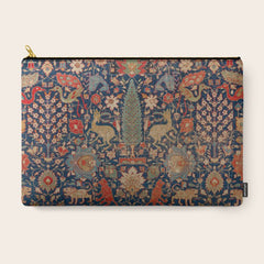 17th Century Persian Rug Print with Animals Carry All Pouch