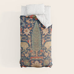 17th Century Persian Rug Print with Animals Comforter