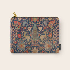 17th Century Persian Rug Print with Animals Carry All Pouch