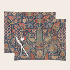 17th Century Persian Rug Print with Animals Placemat