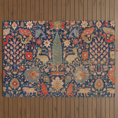 17th Century Persian Rug Print with Animals Outdoor Rug