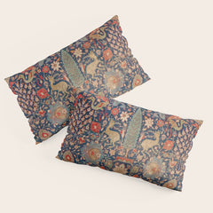 17th Century Persian Rug Print with Animals Pillow Sham