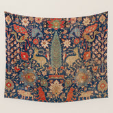 17th Century Persian Rug Print with Animals Wall Tapestry