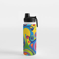 1960s Funky Psychedelic Abstract Water Bottle